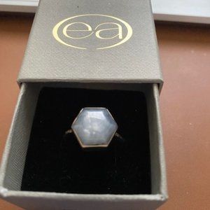 14k Star Sapphire Hex Cocktail Ring